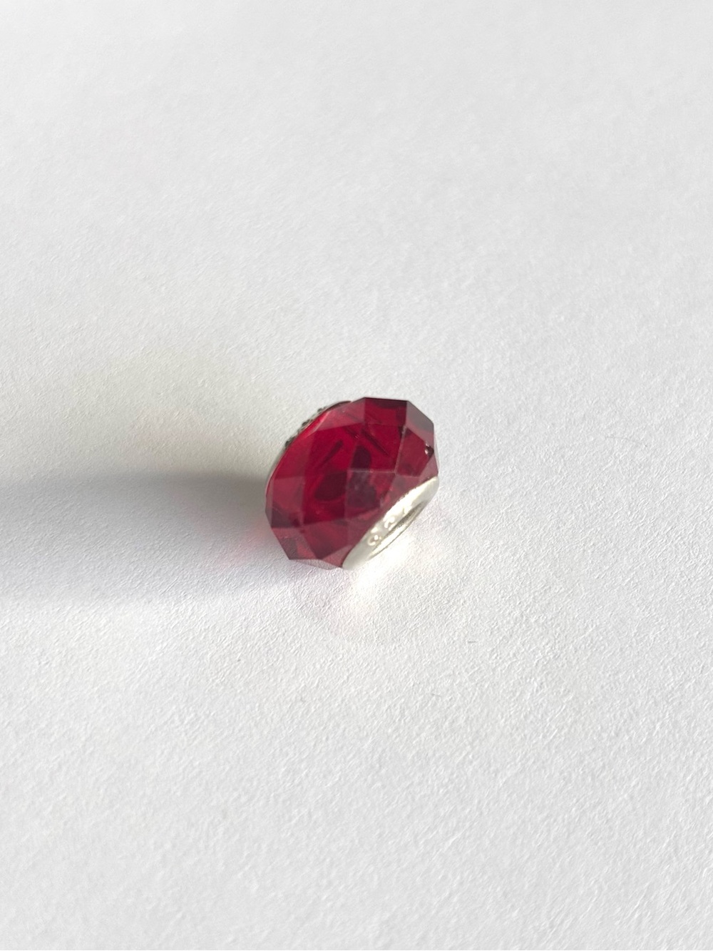 Red Faceted Glass Bead